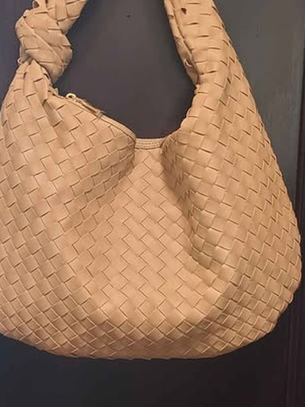 Urban Expressions Beige Woven Hobo Bag